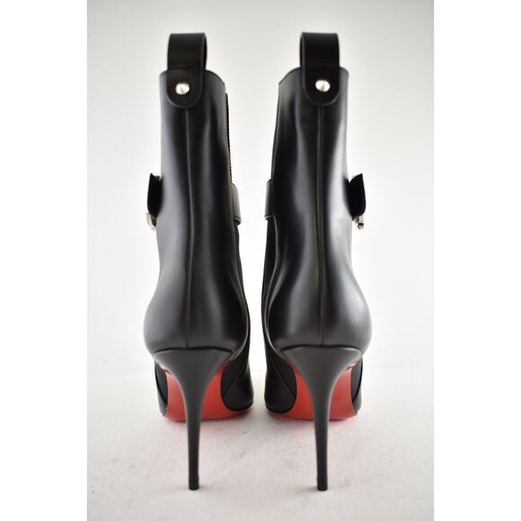 Christian Louboutin SO CL Chelsea Booty 85 Black Leather Ankle Heel Bootie 37.5 - Picture 13 of 14